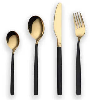 Ibenzoa® 24-delige bestekset zwart-goud voor 6 personen