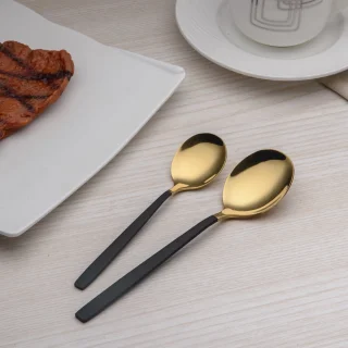 Ibenzoa® 24-delige bestekset zwart-goud voor 6 personen