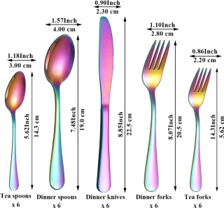 Ibenzoa® 30-delig Titanium Gecoate Tafelbestekset voor 6 Personen