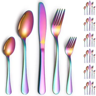 Ibenzoa® 30-delig Titanium Gecoate Tafelbestekset voor 6 Personen