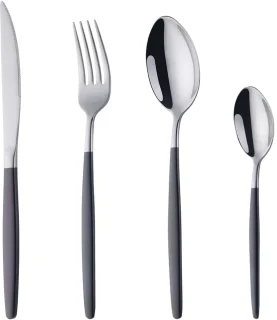 Ibenzoa Bestekset 4-delig Zwart Zilver