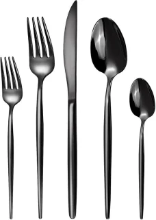 Ibenzoa® bestekset 60-delig zwart voor 12 personen