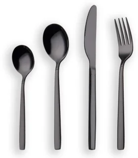 Ibenzoa Bestekset Zwart Titanium 24-delig voor 6 Personen