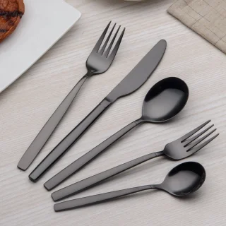 Ibenzoa Bestekset Zwart Titanium 24-delig voor 6 Personen