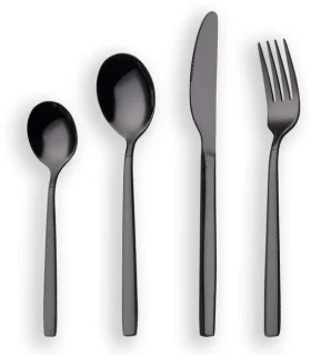 Ibenzoa Bestekset Zwart Titanium 24-delig voor 6 Personen