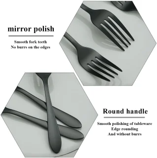 Ibenzoa Dessertvorken Set Zwart 12-delig