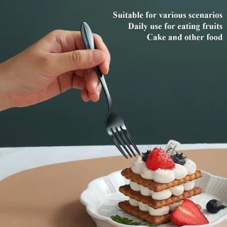 Ibenzoa Dessertvorken Set Zwart 12-delig