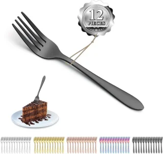Ibenzoa Dessertvorken Set Zwart 12-delig