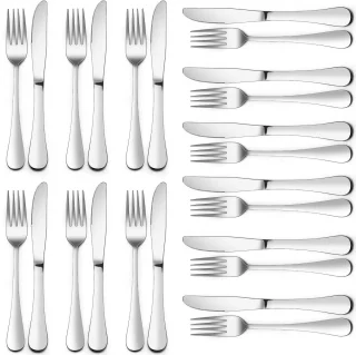 Ibenzoa Elegant 24-delige Steakbestekset RVS voor 12 Personen