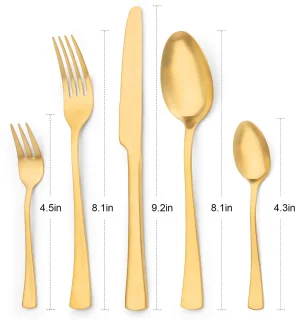 Ibenzoa Elegant 30-delige Gouden Roestvrijstalen Bestekset voor 6 Personen