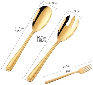 Ibenzoa Elegante 30 cm Roestvrij Staal Salade Serveerset