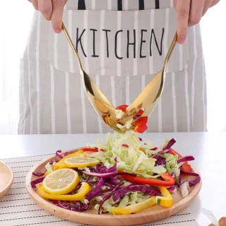 Ibenzoa Elegante 30 cm Roestvrij Staal Salade Serveerset