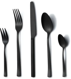 Ibenzoa Elegante Zwart Bestekset 30-delig voor 6 Personen
