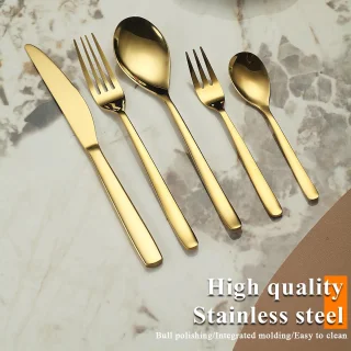 Ibenzoa Gouden Bestekset 60-delig Titanium Afwerking