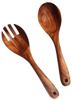 Ibenzoa Olijfhouten Saladebestek Set