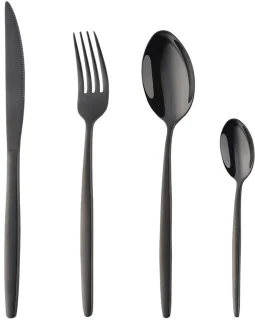 Ibenzoa® Roestvrij Staal Zwarte Bestekset 4-delig