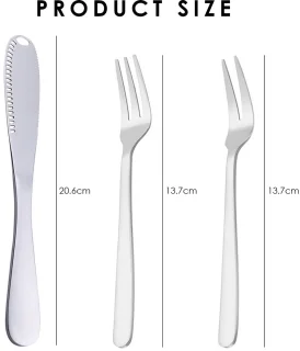 Ibenzoa Roestvrij Stalen Keukenset Botermes en Menuvorken