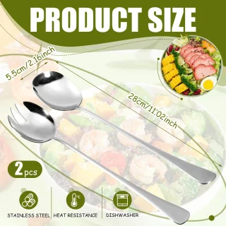 Ibenzoa® Roestvrijstalen saladebestekset