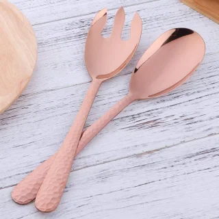 Ibenzoa Saladeserveerset Roestvrij Staal Roségoud