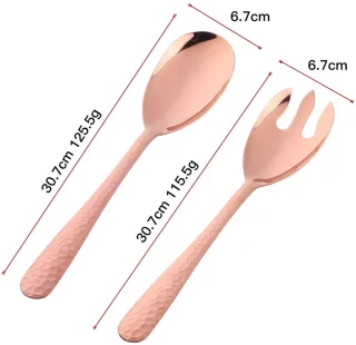 Ibenzoa Saladeserveerset Roestvrij Staal Roségoud