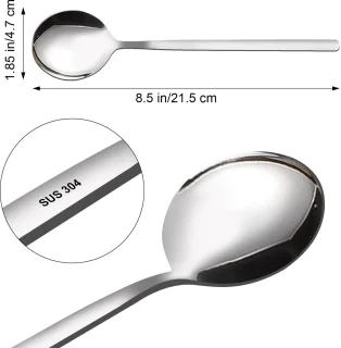 Ibenzoa® Set van 6 lange soeplepels roestvrij staal zilver