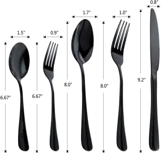 Ibenzoa Zwart Bestekset 30-delig voor 6 Personen