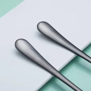 Ibenzoa® Zwarte Saladeserverset Roestvrij Staal Titanium Coating