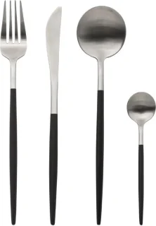 IDA Bestekset 24-delig Black & Zilver Stainless Steel