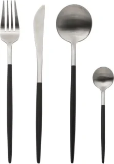 IDA Bestekset 24-delig Black & Zilver Stainless Steel