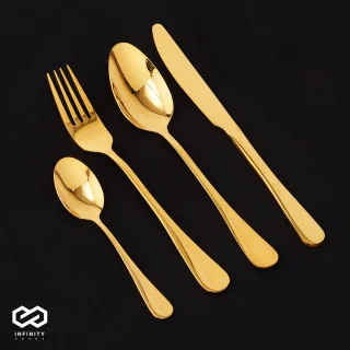 Infinity Goods Bestekset 24-Delig Goud RVS 6 Personen