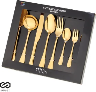 Infinity Goods Bestekset 39-delig 6-persoons Goud RVS