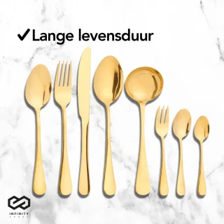 Infinity Goods Bestekset 39-delig 6-persoons Goud RVS