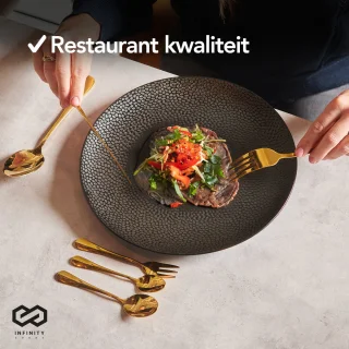 Infinity Goods Bestekset 39-delig 6-persoons Goud RVS