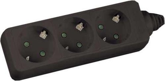 InLine 16431 Zwarte 3AC verlengsnoer 1,5m