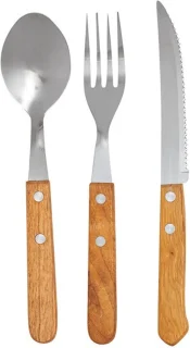 Inspirion Bestekset 12-delig RVS met houten handvat