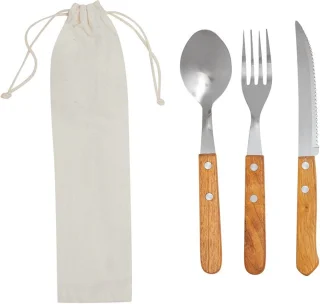 Inspirion Bestekset 12-delig RVS met houten handvat