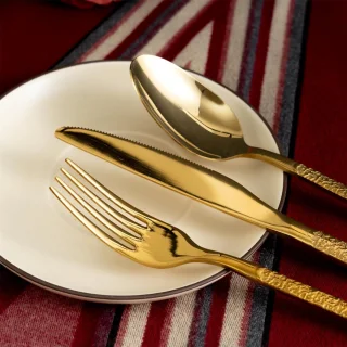 JMZR® Bestekset 12-delig RVS Goud