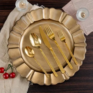 JMZR® Bestekset 12-delig RVS Goud