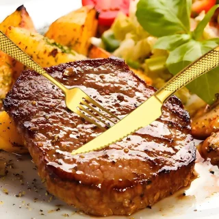 JMZR® Bestekset 24-Delig Goud 6 Personen