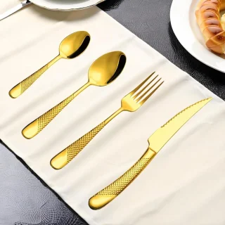 JMZR® Bestekset 24-Delig Goud 6 Personen