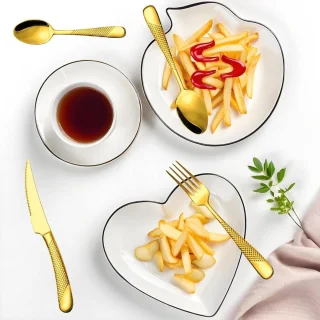 JMZR® Bestekset 24-Delig Goud 6 Personen