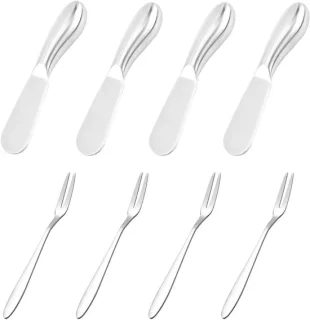 Kaasset - Zilver - 13,5 x 2,5 cm - Roestvrij stalen bestekset