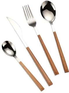 Kadirelli Bestekset 24-delig 6-Persoons Hout/Zilver