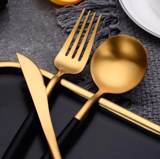 Kadirelli Bestekset 24-delig Goud Zwart