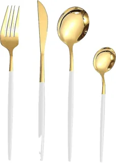 Kadirelli Bestekset 24-delig RVS Goud/Wit