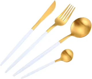 Kadirelli Bestekset 24-delig RVS Goud/Wit