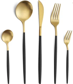 Kadirelli Bestekset 30-delig Goud/Zwart RVS
