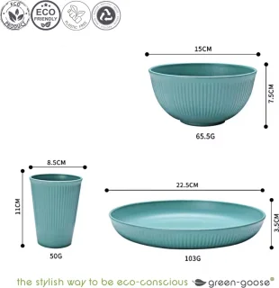 Kampeer Servies 40-delig voor 4 Personen Plastic Lichtgewicht
