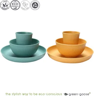 Kampeer Servies 40-delig voor 4 Personen Plastic Lichtgewicht