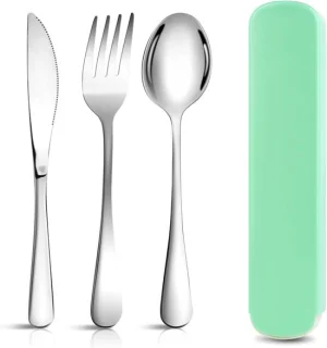 Kampeerbestekset 3-delig groen